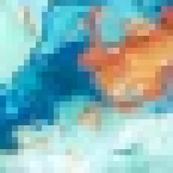 Aqua Marble Print Round Neck Waist Cut Out Midi Dress