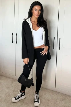 Black 2 In 1 Hooded Blazer