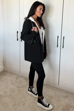 Black 2 In 1 Hooded Blazer