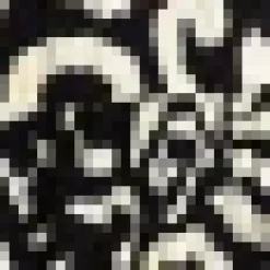 Black And Cream Abstract Print Frill Strap Midi Dress