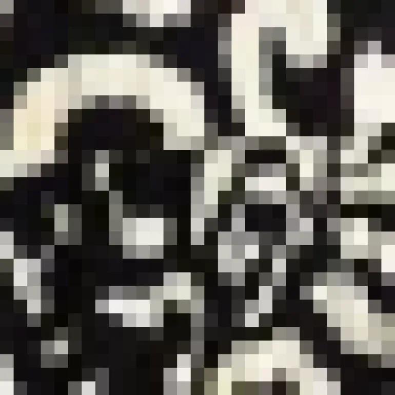 Black And Cream Abstract Print Frill Strap Midi Dress