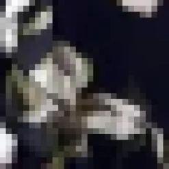 Black And White Floral Print Frill Hem Wrap Midi Dress