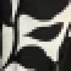 Black And White Leaf Print 2 In 1 Double Frill Split Midi Dress