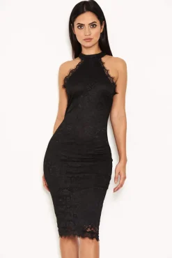 Black Lace Midi Dress