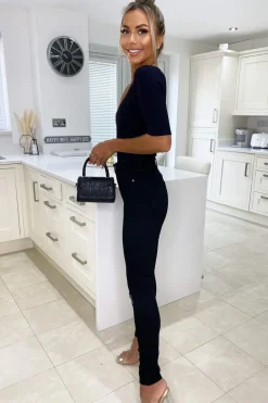 Black Ripped Knee Skinny Jeans