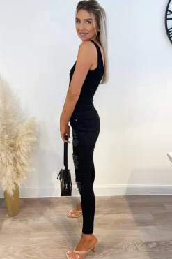 Black Ripped Skinny Fit Jeans