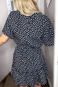 Black Spot Print Day Dress