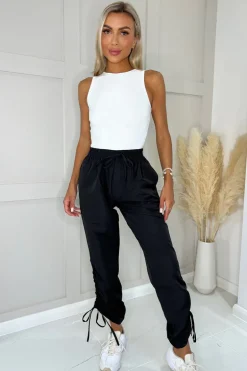 Black Tie Detail Cargo Pants