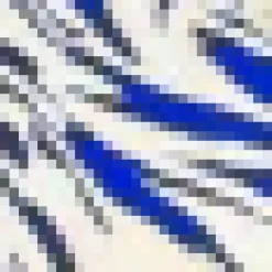 Blue And Cream Brush Stroke Print Butterfly Sleeve Skater Mini Dress