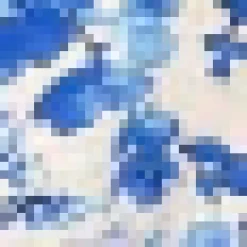 Blue And White Floral Print Tie Shoulder Mini Dress