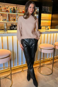 Blush Sequin Detail Mock Neck Jumper