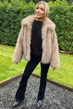 Brown Faux Fur Short Jacket