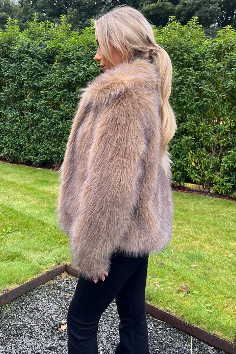 Brown Faux Fur Short Jacket