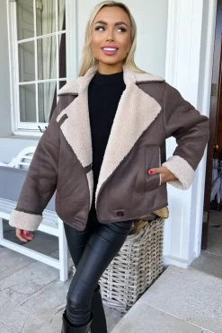 Brown Faux Shearling Coat