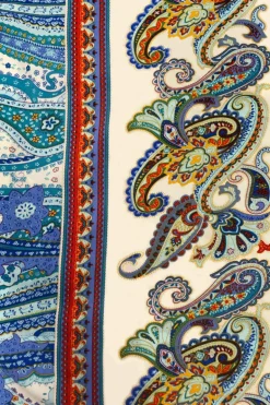 Cream Paisley Printed Butterfly Sleeve Wrap Over Midi Dress