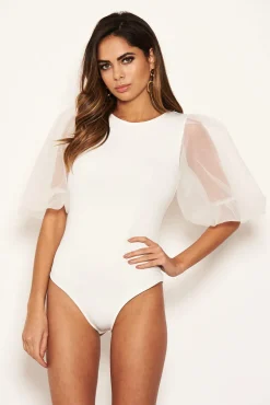 Cream Puff Sleeve Bodysuit