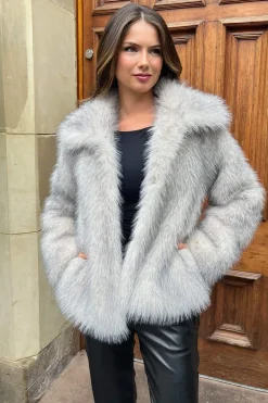 Cream Tipped Faux Fur Short Jacket