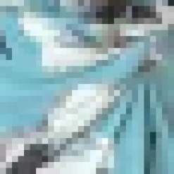 Duck Egg Floral Print Flutter Sleeve Gathered Side Mini Dress