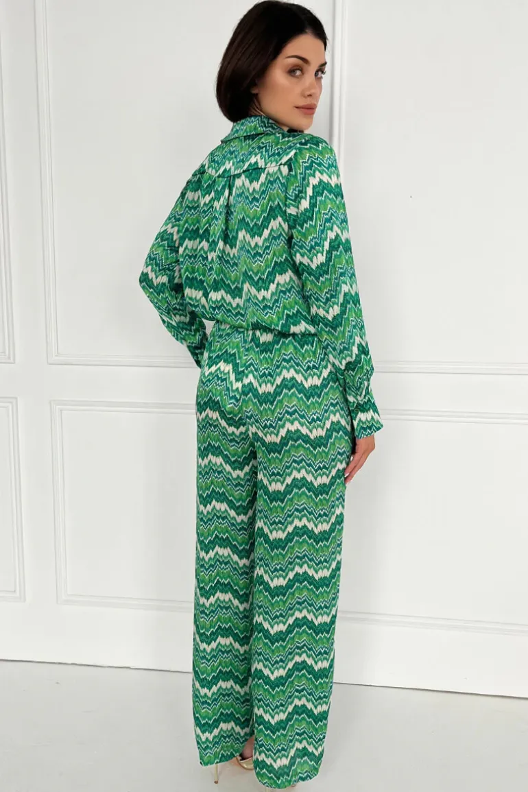 Green Abstract Printed Trousers