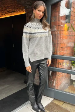 Grey Fairisle Knitted Jumper