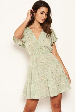 Mint Ditsy Print Summer Dress