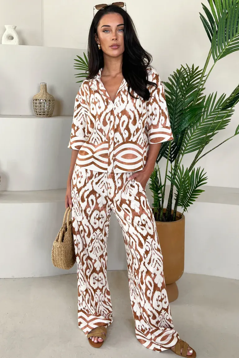 Multi Abstract Print Short Sleeve Shirt