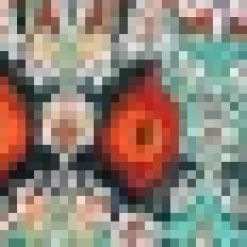 Multi Abstract Print Strappy Midi Dress