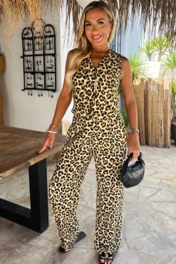 Multi Leopard Print Button Front Tailored Waistcoat