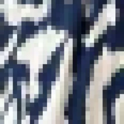 Navy And Cream Abstract Print 2 In 1 Smock Midi Dress