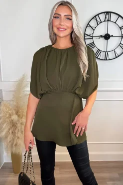 Olive Batwing Sleeve Top