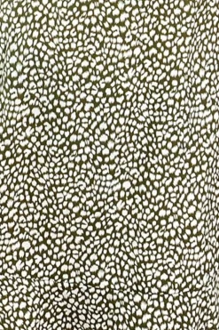 Olive Printed Tie Waist Midi Dress