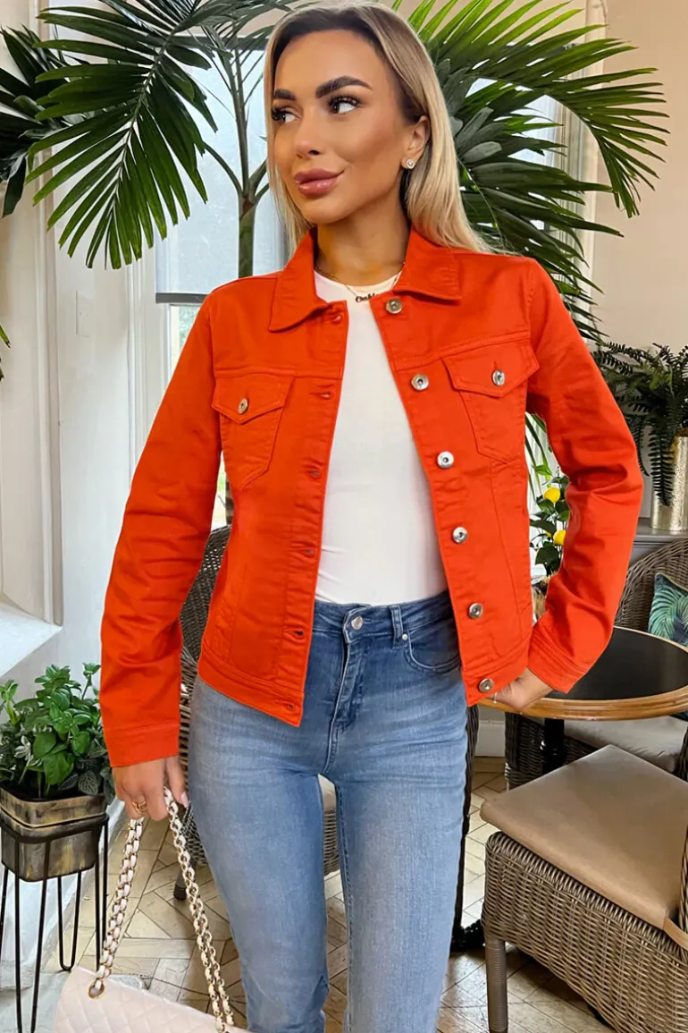 Orange Lightweight Denim Jacket