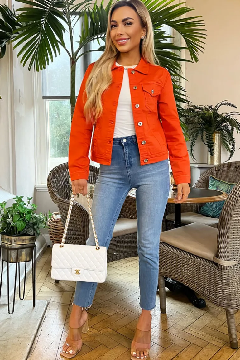 Orange Lightweight Denim Jacket