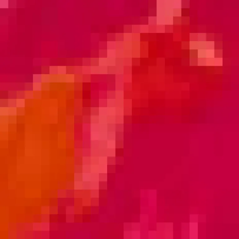 Pink Smudge Print Racer Neck High Low Frill Hem Midi Dress