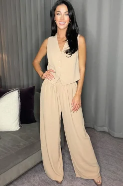 Stone Button Front Tailored Waistcoat