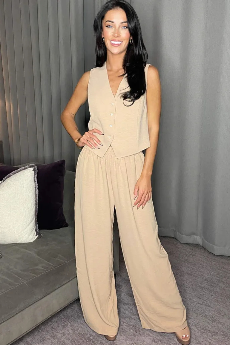 Stone Button Front Tailored Waistcoat