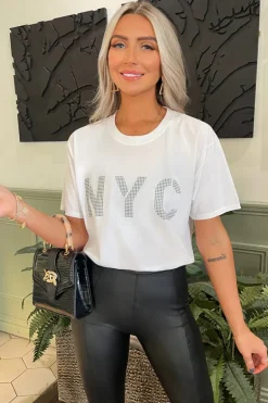 White NYC Slogan T-Shirt