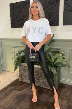 White NYC Slogan T-Shirt