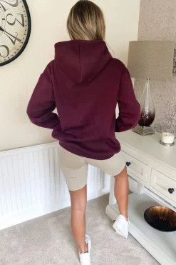 Wine LA Gold Printed Hoodie