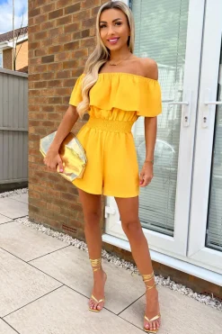 Yellow Bardot Playsuit