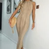 Biscuit Sleeveless Crochet Midi Dress