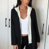 Black 2 In 1 Hooded Blazer