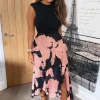 Black and Blush Floral Print 2 in 1 Midi Dress