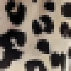 Black And Cream Leopard Print Short Sleeve Belted Wrap Midi Dress