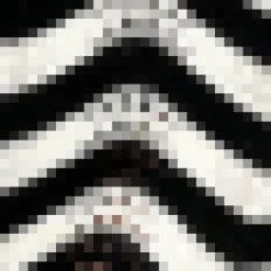 Black And White Zig Zag Sleeveless Crochet Midi Dress