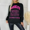 Black Brooklyn Slogan Sweatshirt