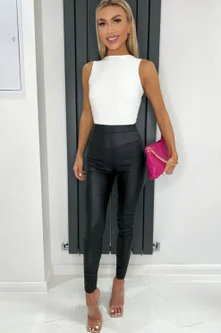 Black Faux Leather Leggings