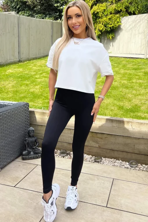 Black High Rise Ribbed Active Leggings