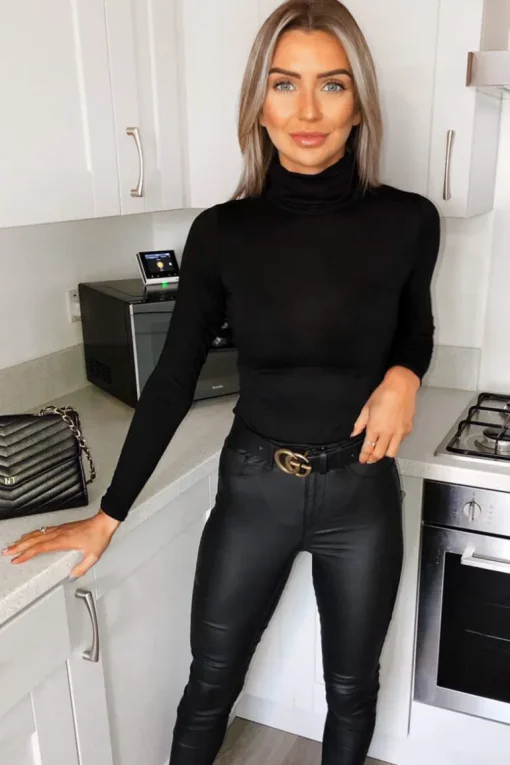 Black Jersey Long Sleeve Mask Bodysuit