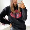 Black Red Lips Hoodie